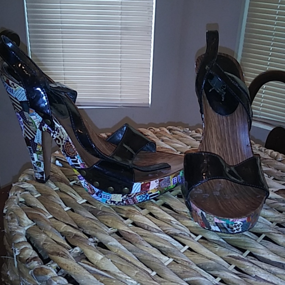 One of a kind. Decoupage heel